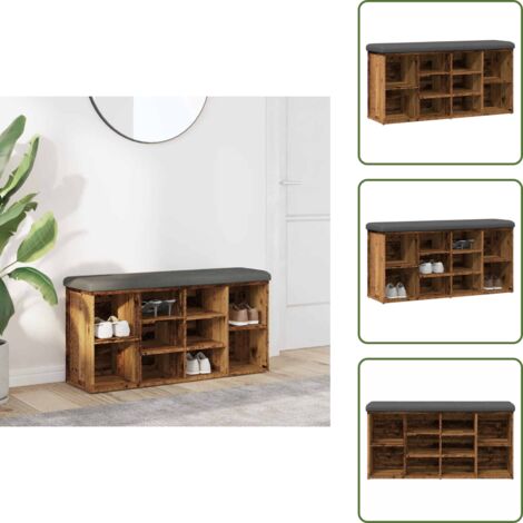 Panca in legno - vidaXL Panca Porta Scarpe Legno Antico 102x32x50 cm Legno Multistrato - Panca in truciolato
