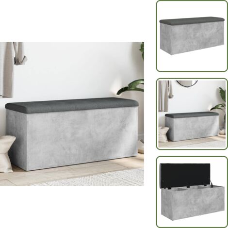 Panca in legno - vidaXL Panca Portaoggetti Grigio Cemento 102x42x45cm Legno Multistrato - Panca grigio cemento