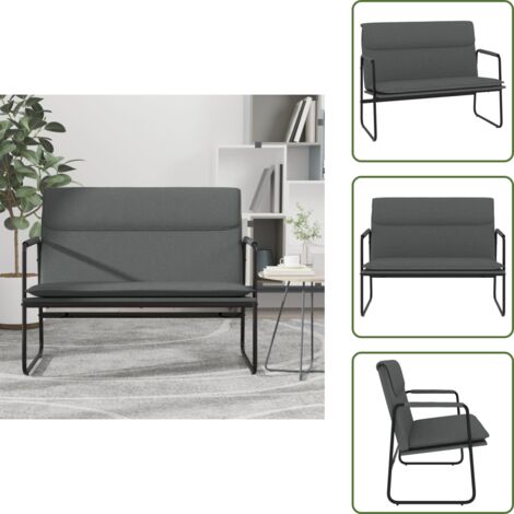 Panca in metallo - vidaXL Panca Grigio Scuro 100x64x80 cm in Tessuto - Panca con schienale imbottito