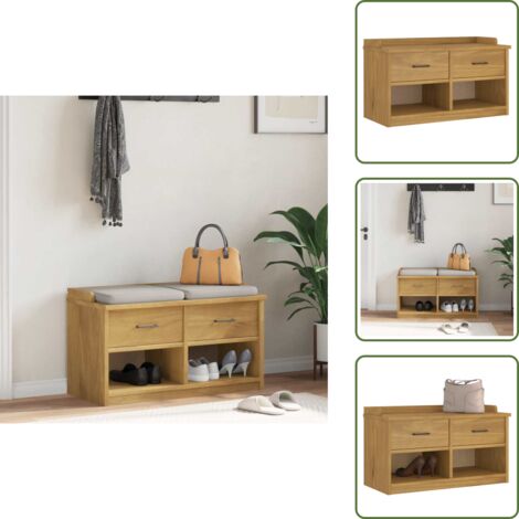 Panca in pino - vidaXL Panca da Corridoio SANDNES 87x40x50 cm Legno Massello di Pino - Armadio da ingresso