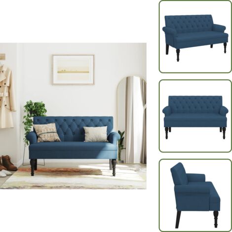Panca in tessuto - vidaXL Panca con Schienale Blu 120x62x75,5 cm in Tessuto - Panca per salotto