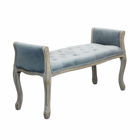 Panca Madelyn in Velluto Grigio 113x48x 45/60 h cm in Legno Grigio