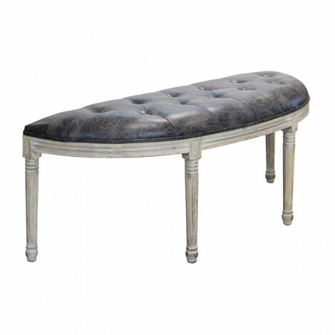 Panca Margi in in Ecopelle Vintage Grigio 125x45x48 h cm in Legno Tortora