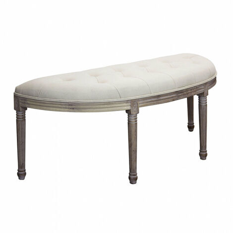 Panca Margi in Tessuto 125x45x48 h cm in Legno Beige