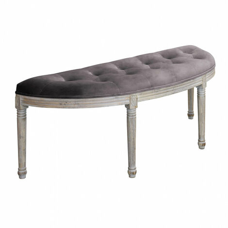 Panca Margi in Velluto Taupe 125x45x48 h cm in Legno Marrone