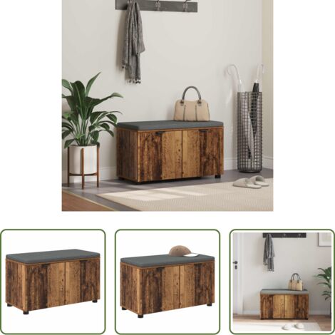 Panca moderna -  Panca per ingresso con cuscino Legno vecchio 80 x 38 x 46 cm