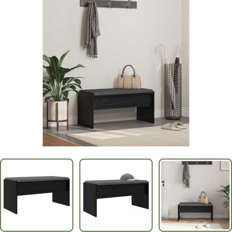 Panca moderna -  Panca per ingresso con cuscino Rovere Nero 83 x 38 x 40 cm