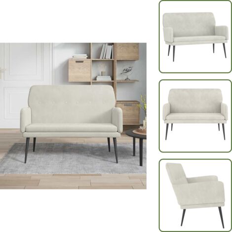 Panca morbida - vidaXL Panca Crema 108x79x79 cm in Velluto - Panca con schienale imbottito