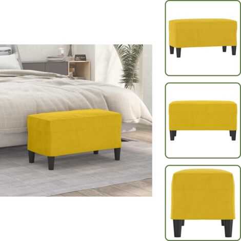 Panca multifunzionale - vidaXL Panca Giallo 70x35x41 cm in Velluto - Sedile in velluto