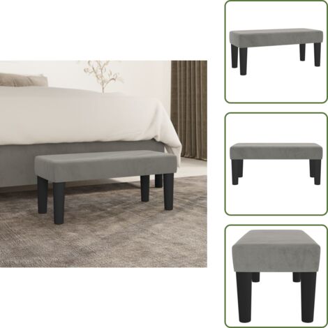Panca multifunzionale - vidaXL Panca Grigio Chiaro 70x30x30 cm in Velluto - Velluto morbido
