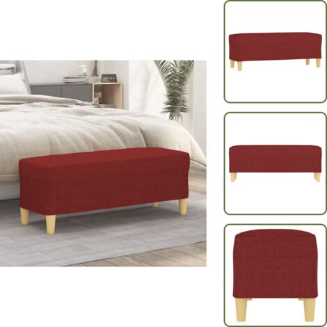 Panca multifunzionale - vidaXL Panca Rosso Vino 100x35x41 cm in Tessuto - Panca per divano