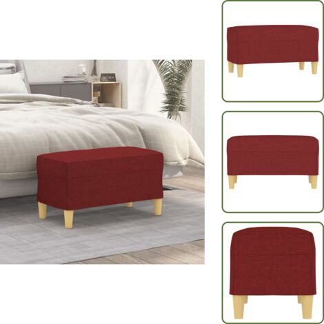 Panca multifunzionale - vidaXL Panca Rosso Vino 70x35x41 cm in Tessuto - Panca per divano