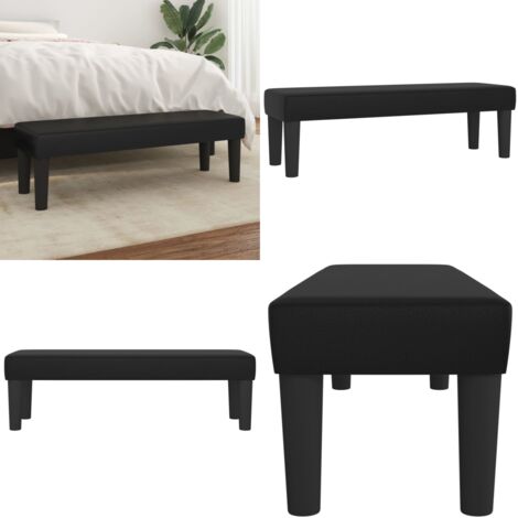 Panca Nera 100x30x30 cm in Similpelle - Panca in similpelle - Panca per letto