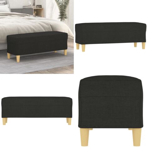 Panca Nera 100x35x41 cm in Tessuto - Panca per letto - Panca in tessuto