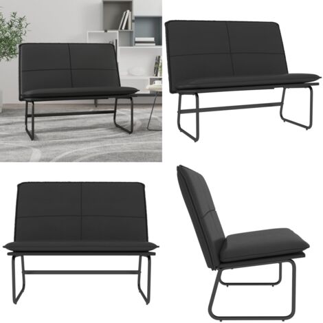 Panca Nera 100x75x76 cm in Similpelle - Panca in similpelle - Panca in metallo