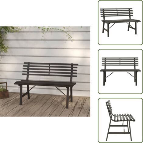 Panca nera - vidaXL Panchina da Giardino 110 cm in Acciaio Nera - Panca da patio