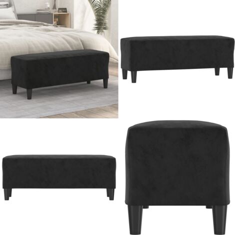 Panca Nero 100x35x41 cm in Velluto - Panca da ingresso - Panca per letto