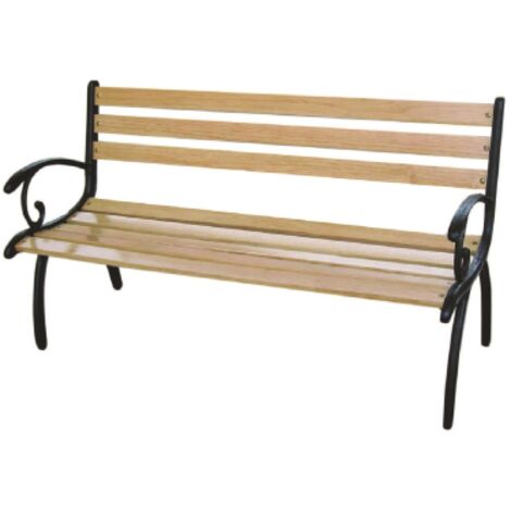 Panca Panchina poltrona leggera in ghisa bronzata con assi in legno naturale cm.127x53x68h giardino parco terrazza