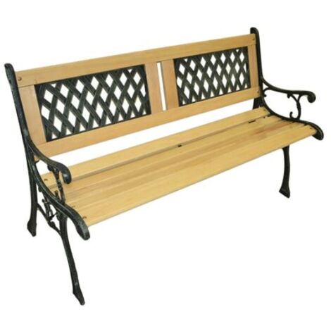 PANCA PANCHINA SEDUTA LEGNO SCHIENALE CM 122x54x73 h GIARDINO ESTERNO 3 POSTI 097