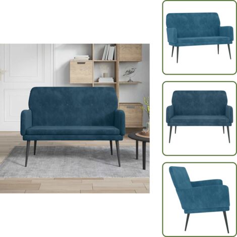 Panca per casa - vidaXL Panca Blu 108x79x79 cm in Velluto - Panca per rilassarsi