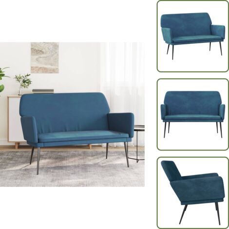 Panca per casa - vidaXL Panca Blu 108x79x79 cm in Velluto - Panca per rilassarsi