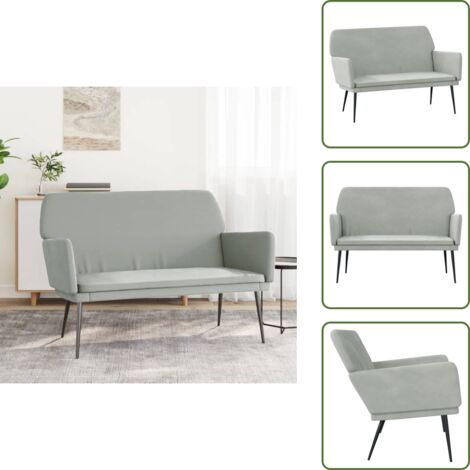 Panca per casa - vidaXL Panca Grigio Chiaro 108x79x79 cm in Velluto - Panca per rilassarsi