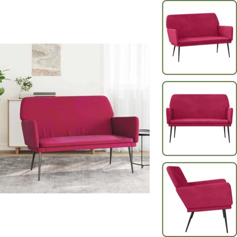 Panca per casa - vidaXL Panca Rosso Vino 108x79x79 cm in Velluto - Panca per salotto