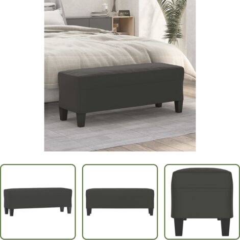 Panca per ingresso -  Panca grigio scuro 100x35x41 cm in Microfibra