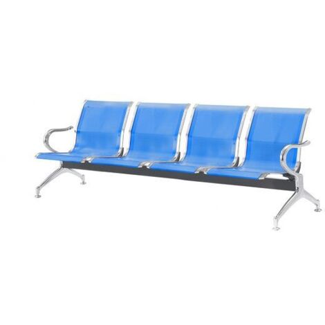 Panca Per Sale D'Attesa 4 Posti In Acciaio Microforato Serena Group Blu - SJ830B-4