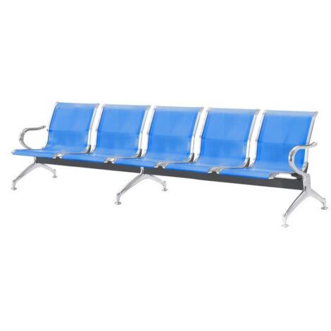 Panca Per Sale D'Attesa 5 Posti In Acciaio Microforato Serena Group Blu - SJ830B-5