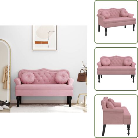 Panca per salotto - vidaXL Panca con Cuscini Rosa 120,5x65x75 cm in Velluto - Panca per ufficio