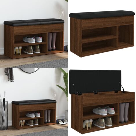 Panca per Scarpe Rovere Marrone 82x32x45,5 cm Legno Multistrato - Scarpiera - Panca da corridoio