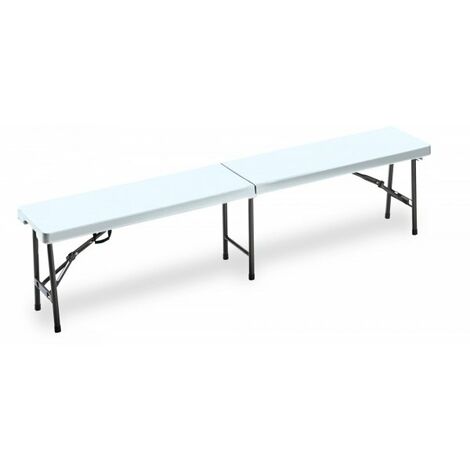 Panca pieghevole a valigia catering, scampagnata, giardino bianco 183x30x44 cm Fredi Olly