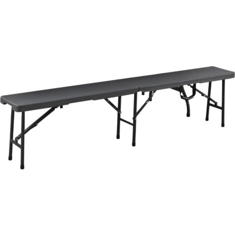 PANCA PIEGHEVOLE CM 180 IN METALLO E PLASTICA ANTRACITE