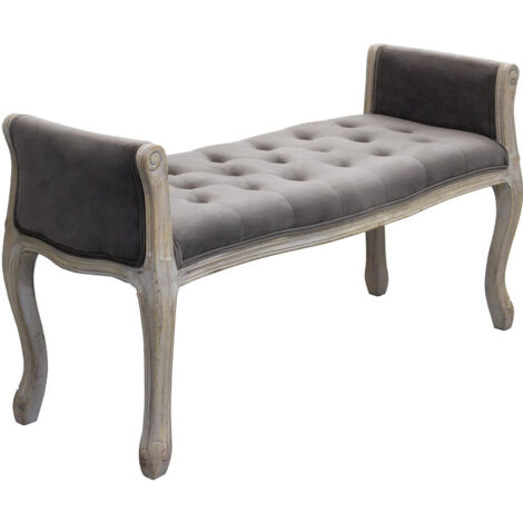 Panca poltrona da interno in legno e tessuto seduta comoda MARYLEAN -  Grey