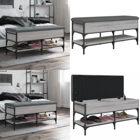 Panca Porta Scarpe Grigio Sonoma 102x42x45 cm Legno Multistrato - Scarpiera - Panca da corridoio
