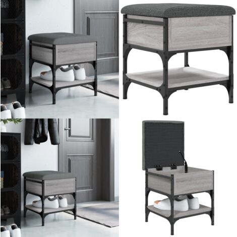 Panca Porta Scarpe Grigio Sonoma 42x42x45 cm Legno Multistrato - Scarpiera - Panca da corridoio