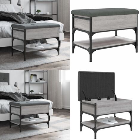 Panca Porta Scarpe Grigio Sonoma 62x42x45 cm Legno Multistrato - Scarpiera - Panca da corridoio