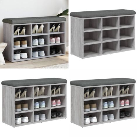Panca Porta Scarpe Grigio Sonoma 82x32x50 cm Legno Multistrato - Scarpiera - Panca da corridoio