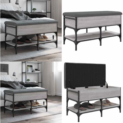Panca Porta Scarpe Grigio Sonoma 82x42x45 cm Legno Multistrato - Scarpiera - Panca da corridoio