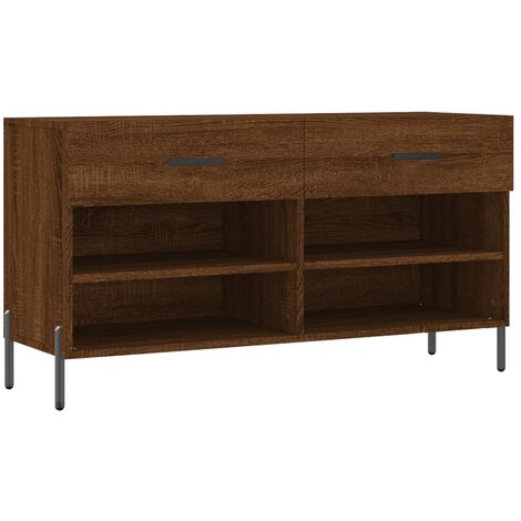 Panca Porta Scarpe Rovere Marrone 102x35x55cm Legno Multistrato vidaXL