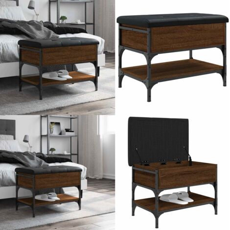 Panca Porta Scarpe Rovere Marrone 62x42x45 cm Legno Multistrato - Scarpiera - Panca da corridoio
