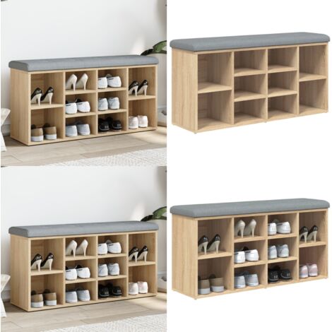 Panca Porta Scarpe Rovere Sonoma 102x32x50 cm Legno Multistrato - Scarpiera - Panca da corridoio