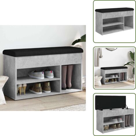 Panca porta scarpe - vidaXL Panca per Scarpe Grigio Cemento 82x32x45,5cm Legno Multistrato - Panca porta oggetti