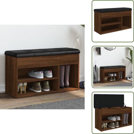 Panca porta scarpe - vidaXL Panca per Scarpe Rovere Marrone 82x32x45,5 cm Legno Multistrato - Panca porta oggetti