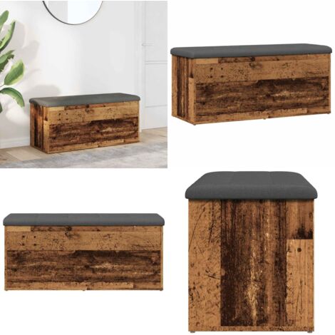 Panca Portaoggetti Legno Antico 102x42x45 cm Legno Multistrato - Panca portaoggetti - Panca in legno