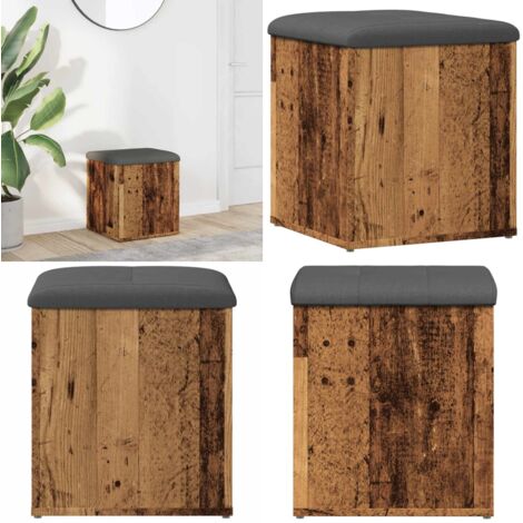 Panca Portaoggetti Legno Antico 42x42x45 cm Legno Multistrato - Panca portaoggetti - Panca in legno