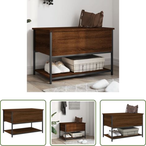 Panca portaoggetti - Panca Portaoggetti Rovere Marrone 70x42,5x47 Legno Multistrato