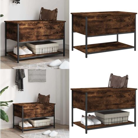 1666163 PANCA PORTA Scarpe Rovere Fumo 102x35x55 cm Legno Multistrato