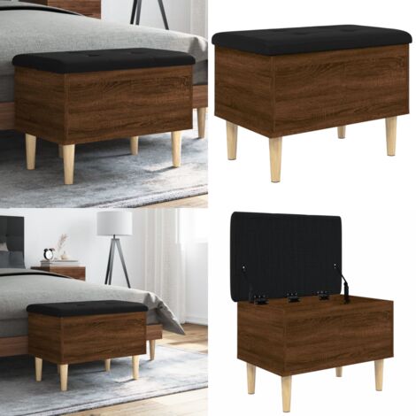 Panca Portaoggetti Rovere Marrone 62x42x46 cm Legno Multistrato - Panca portaoggetti - Panca in legno